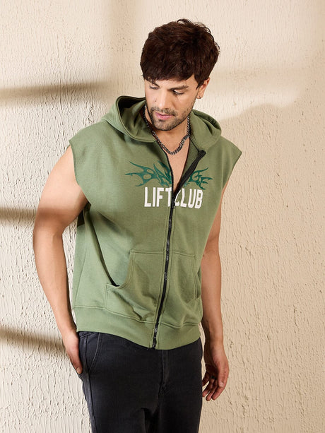 Mineral Green Lift Club Zipped Tank Tshirt T-shirts Fugazee 