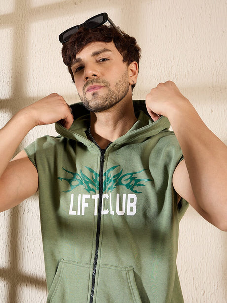 Mineral Green Lift Club Zipped Tank Tshirt T-shirts Fugazee 