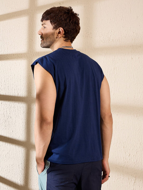 Navy Sleeveless Gym Tshirt T-shirts Fugazee 