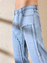 Ice Embroidered Panel Carpenter Denim Jeans Fugazee 