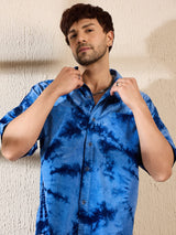 Blue Tie & Dye Corduroy Shirt Shirts Fugazee 