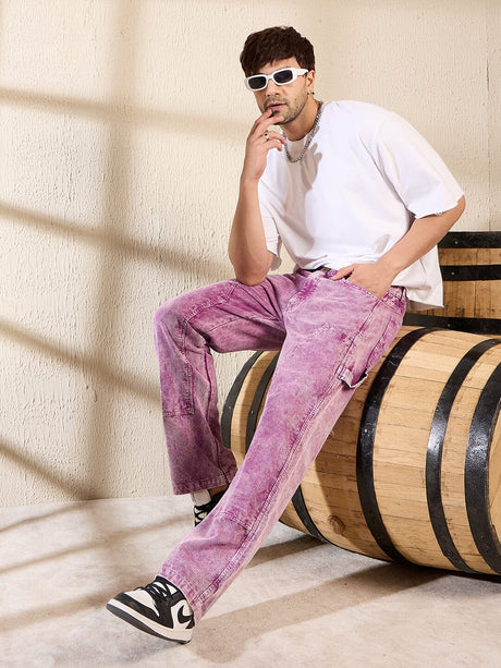 Purple Cord Dyed Carpenter Pants Trousers Fugazee 