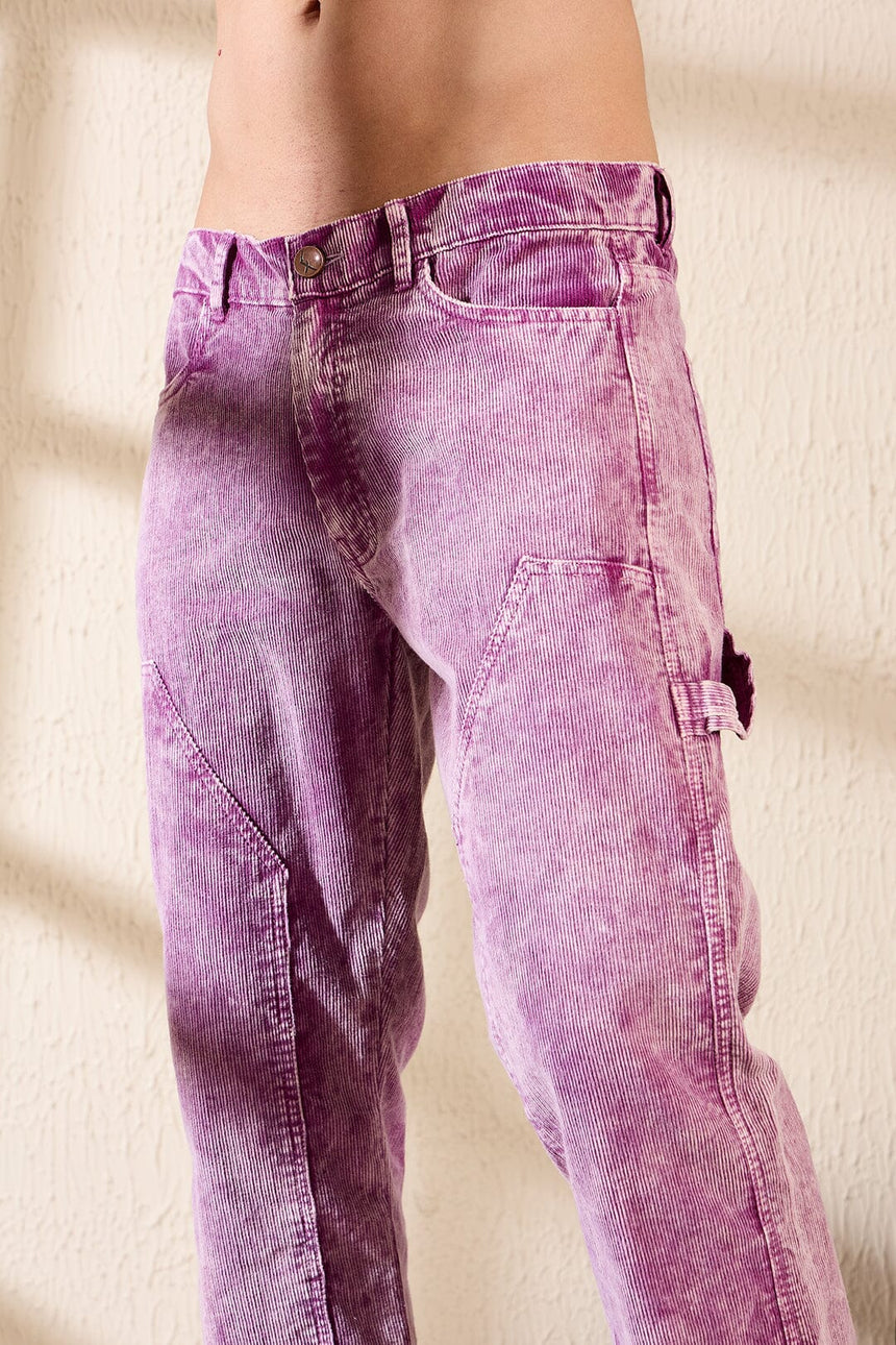 Purple Cord Dyed Carpenter Pants Trousers Fugazee 
