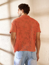 Apricot Dyed Lace Cuban Shirt Shirts Fugazee 