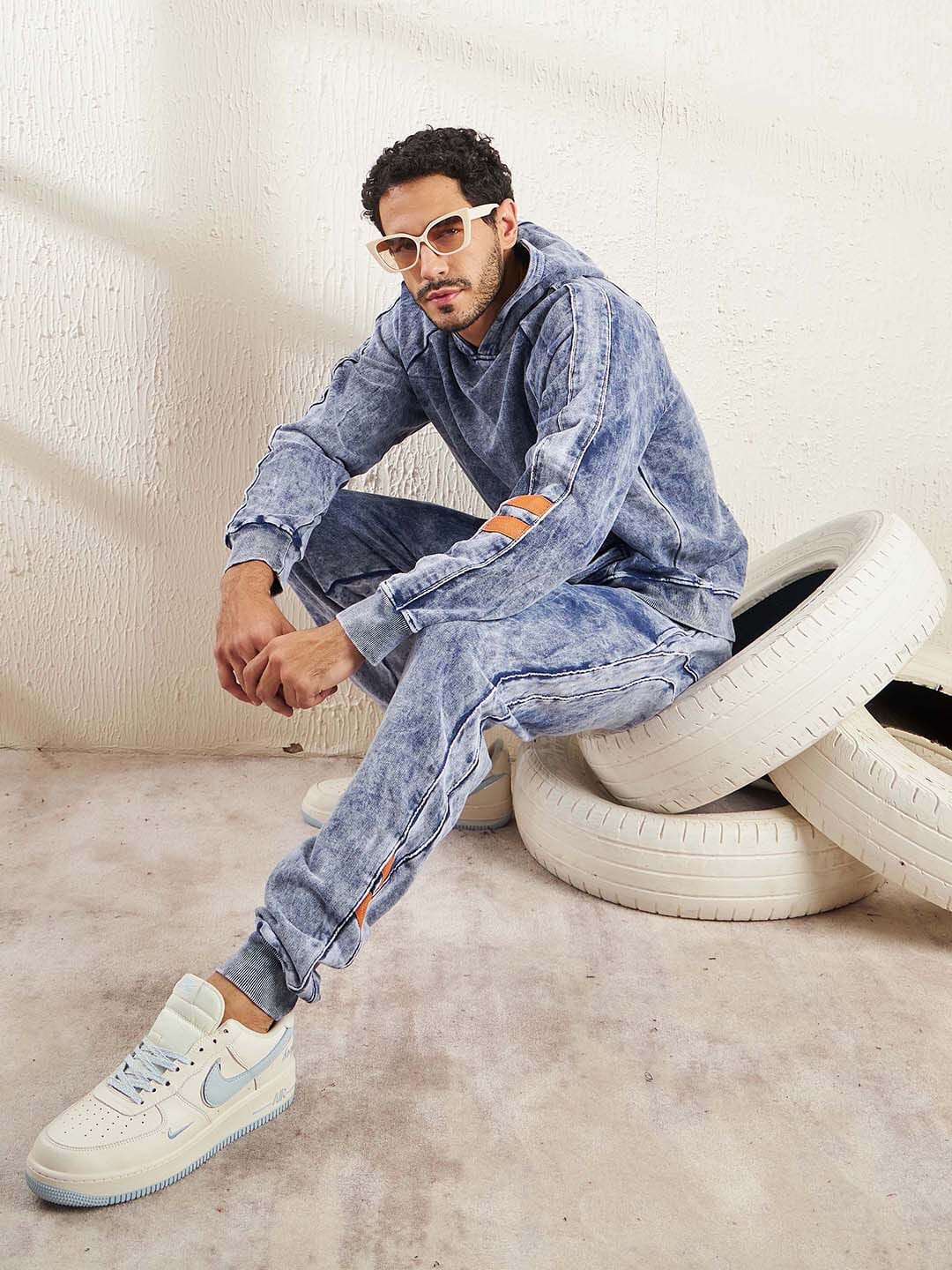 Indigo Oversized Piping Detailed Tracksuit Buy Co Ords Fugazee FUGAZEE