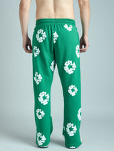 Green Floral Boot Cut Trackpant Trackpants Fugazee 