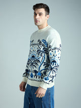 Ecru Royal Graphic Oversized Sweater Sweaters Fugazee 