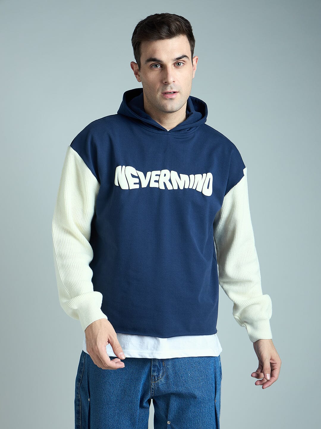 Cropped navy hoodie online