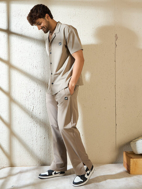 Sliver Mink Cuban Shirt & Boot Cut Trackpant Clothing Set Clothing Set Fugazee 