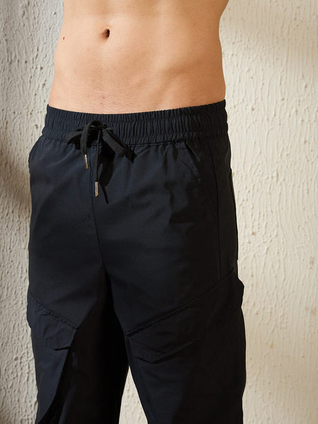 Black Oversized Cargo Pocket Trackpants Trackpants Fugazee 