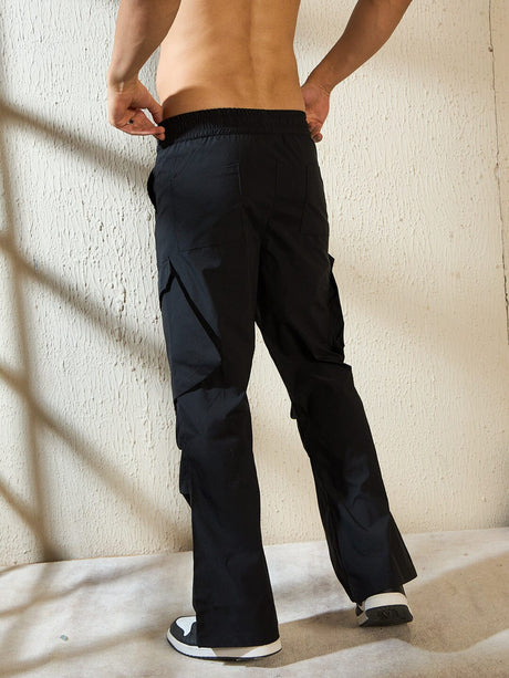 Black Oversized Cargo Pocket Trackpants Trackpants Fugazee 