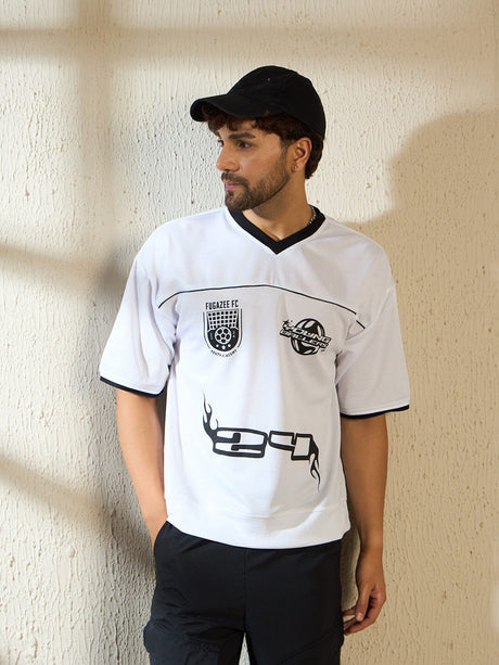 White Mesh Football Jersey Tshirt T-shirts Fugazee 