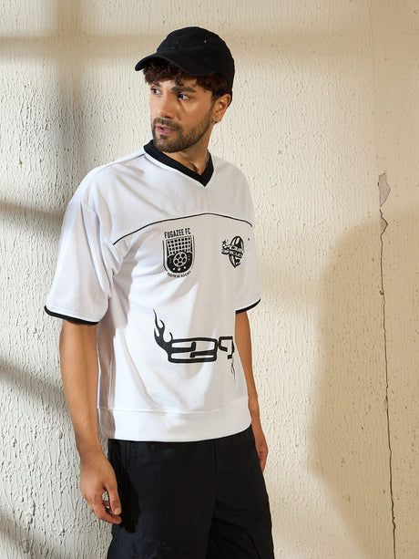 White Mesh Football Jersey Tshirt T-shirts Fugazee 