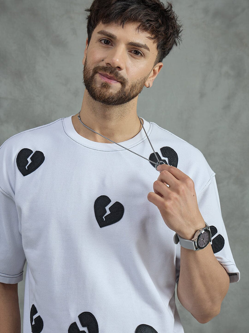 White HeartBreaker Embroidery T-Shirt T-shirts Fugazee 