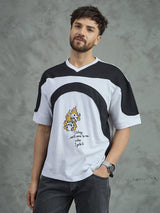 White Cut and Sew Embroidered T-Shirt T-shirts Fugazee 