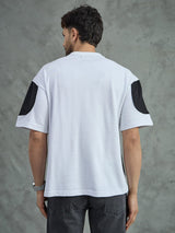 White Cut and Sew Embroidered T-Shirt T-shirts Fugazee 