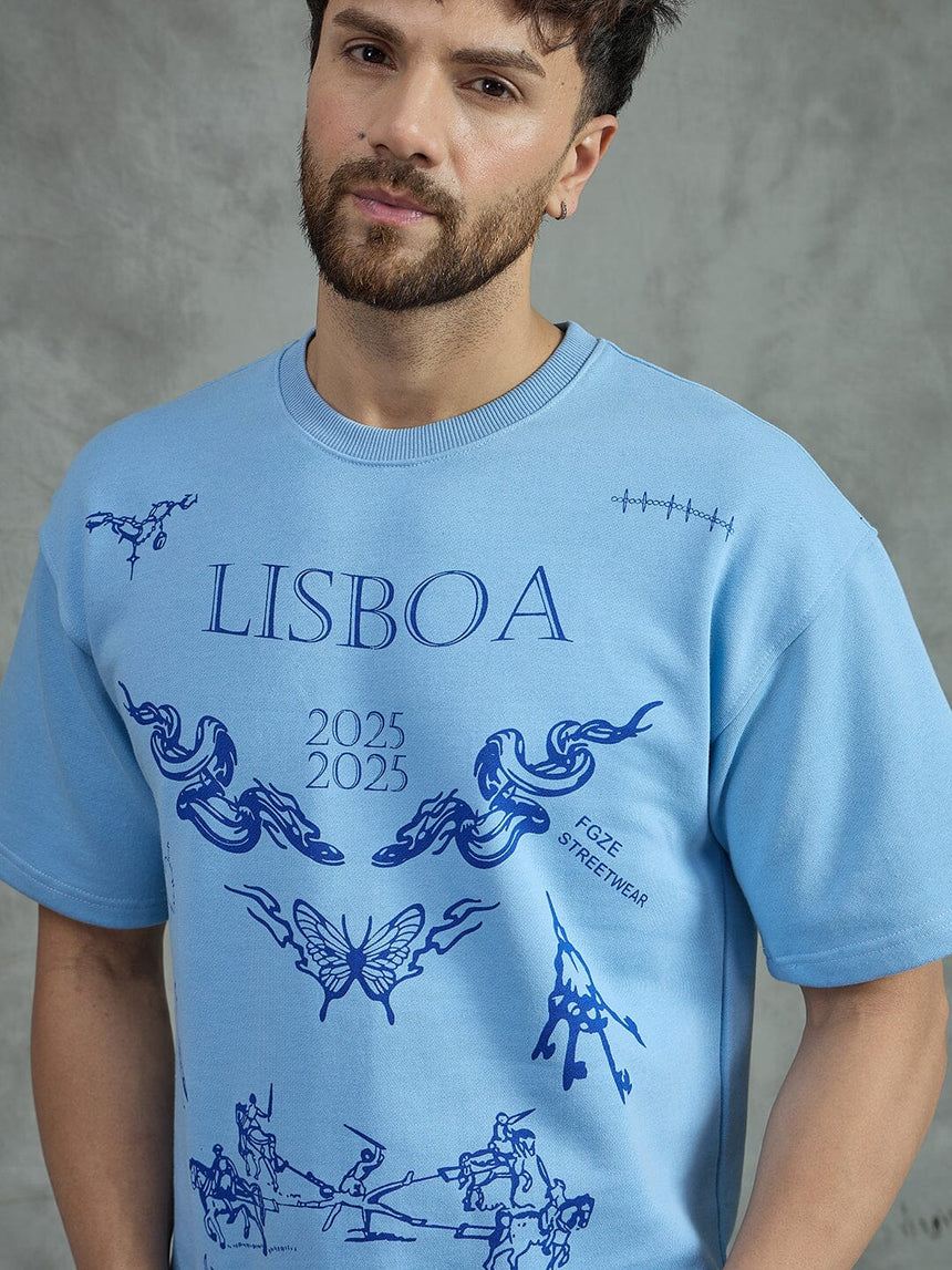 Sky Lisbon Graphic Oversized Tshirt T-shirts Fugazee 