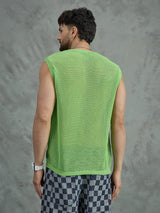 Lime Green Sun Graphic Vest T-shirts Fugazee 