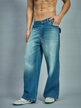 Blue Washed Bootcut Loose Fit Jeans Jeans Fugazee 