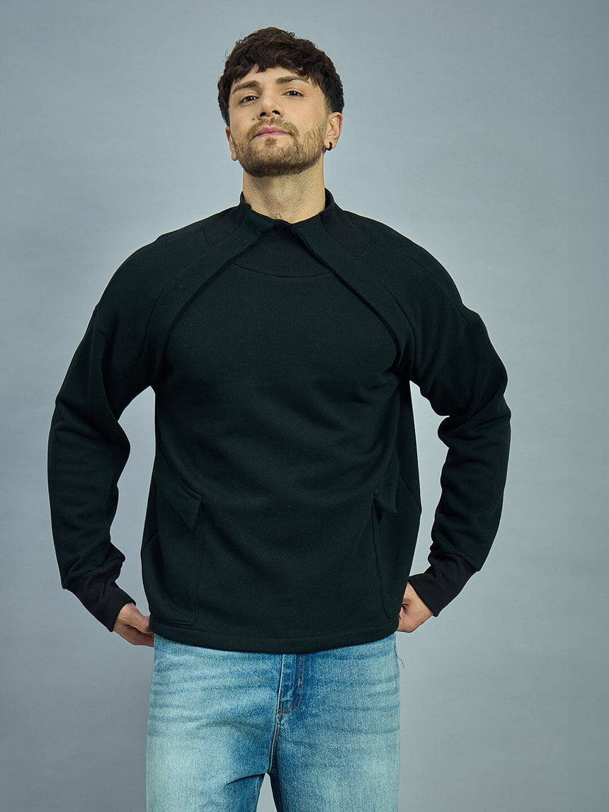 Black Gothic Turtle Neck Sweatshirt Sweatshirts Fugazee 