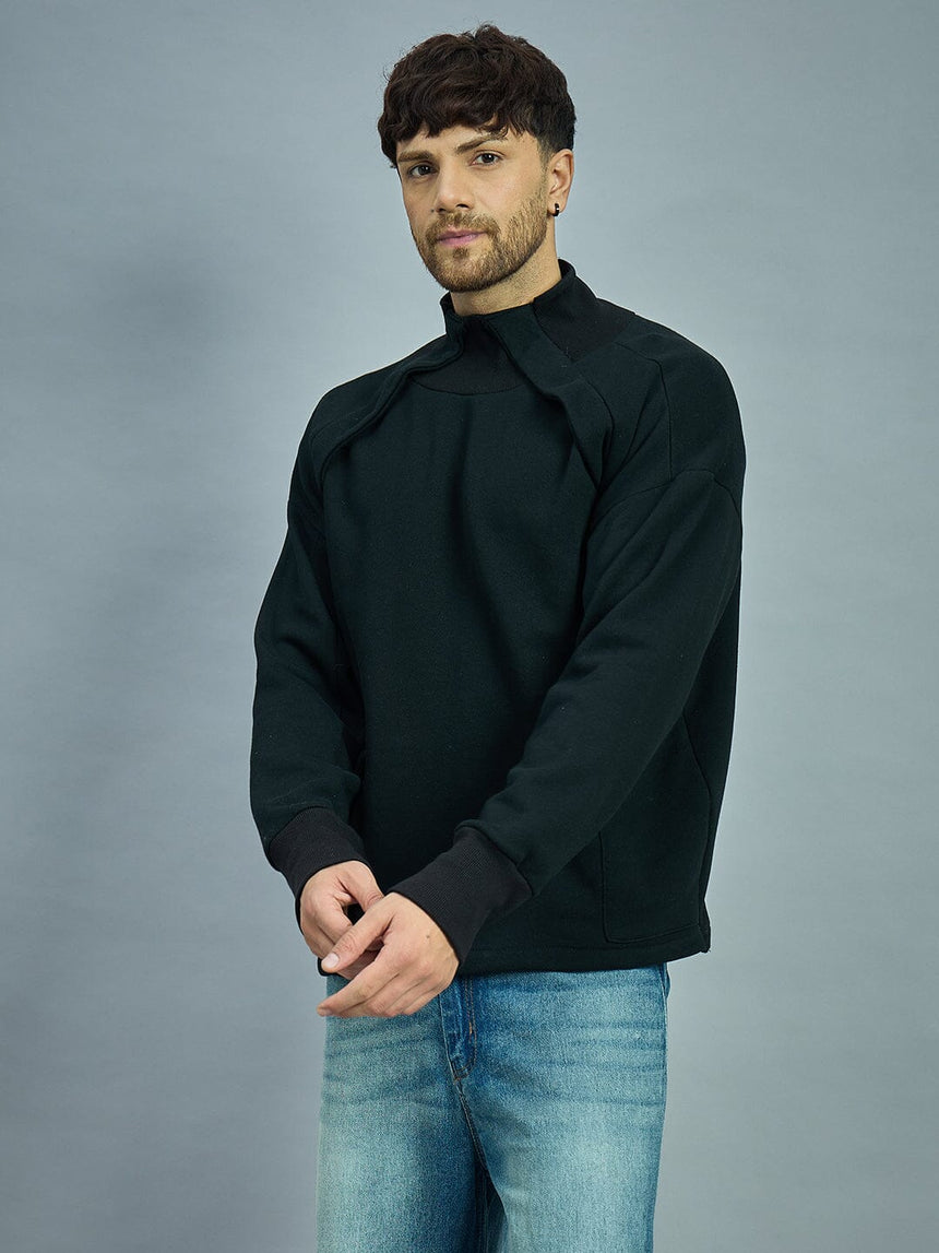 Black Gothic Turtle Neck Sweatshirt Sweatshirts Fugazee 