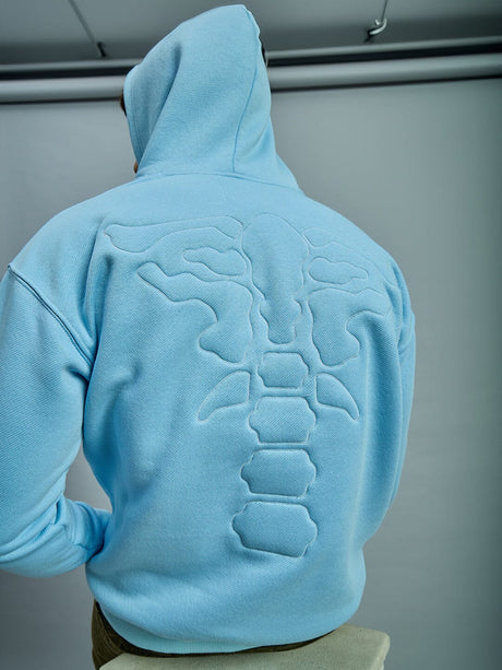 Sky Exoskeleton Quilted Oversized Hooded Sweatshirt Sweatshirts Fugazee 