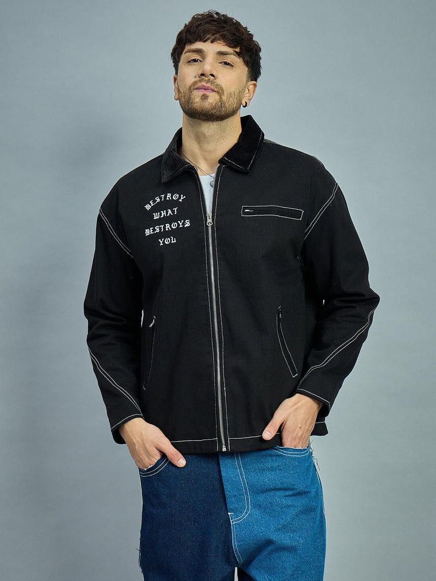 Black Heavyweight Harrington Jacket Jackets Fugazee 