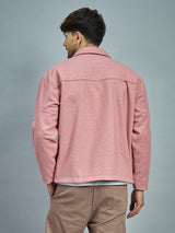 Dusty Pink Melange Woollen Harrington Jacket Jackets Fugazee 