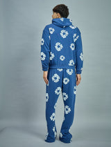 Navy Floral Oversized Tracksuit Tracksuits Fugazee 