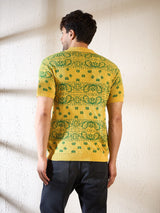 Lemon Paisley Knitted Polo Tshirt T-shirts Fugazee 