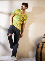 Lemon Paisley Knitted Polo Tshirt T-shirts Fugazee 