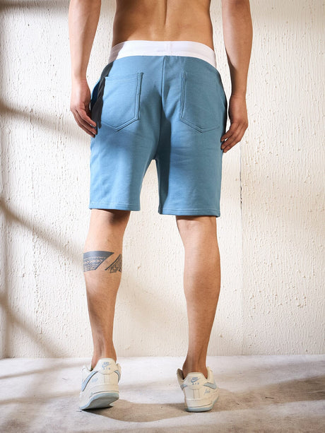 Blue Cozy Embroirdered Shorts Shorts Fugazee 