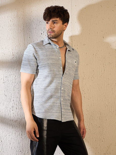 Grey Marl Short Sleeve Shirt Shirts Fugazee 