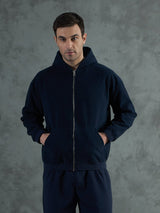 Navy Minimalist Polar Hoodie Sweatshirts Fugazee 