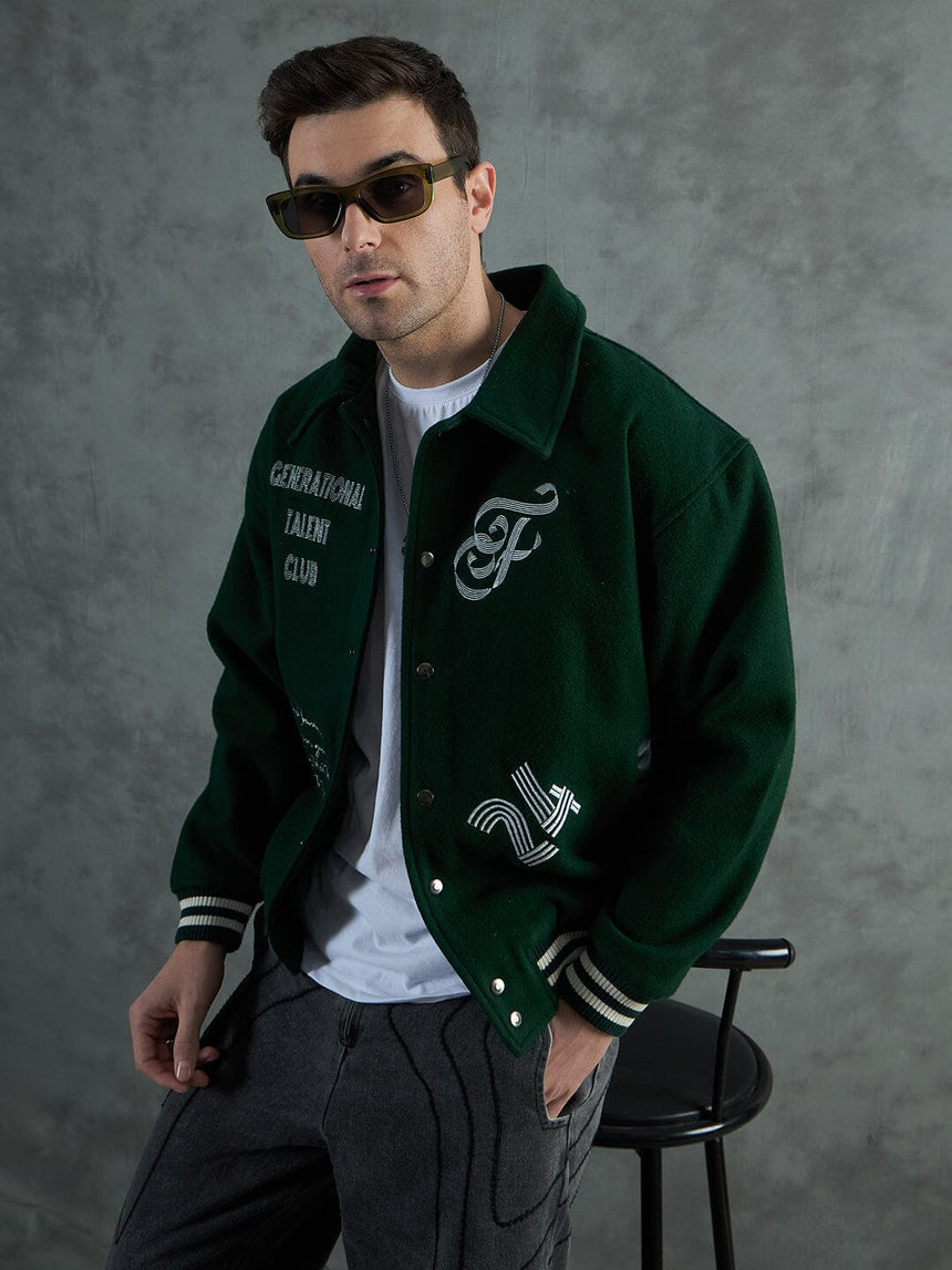 Green Generational Talent Varsity Jacket Jackets Fugazee 