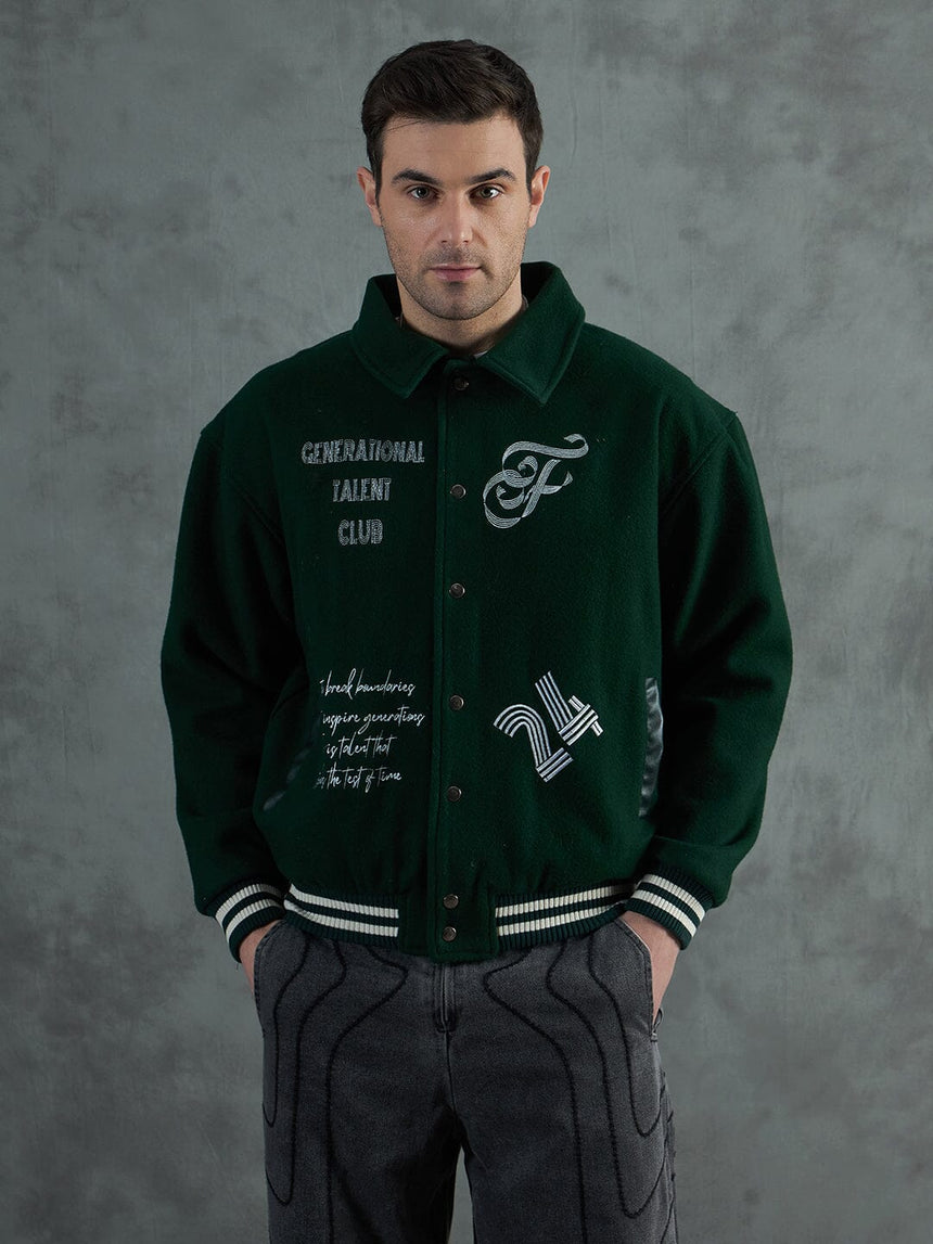 Green Generational Talent Varsity Jacket Jackets Fugazee 