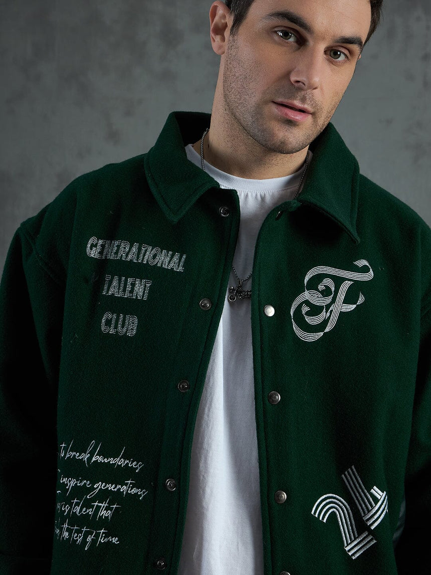 Green Generational Talent Varsity Jacket Jackets Fugazee 