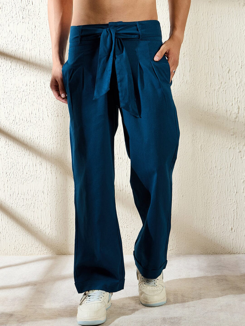 Navy Twill Korean Baggy Pants Trousers Fugazee 