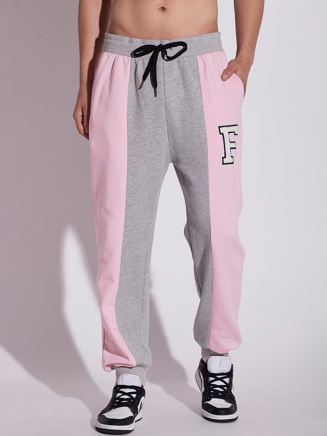 Pink sales grey joggers