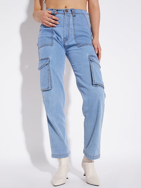 Ice Washed Unisex Carpenter Denim Jeans Fugazee 