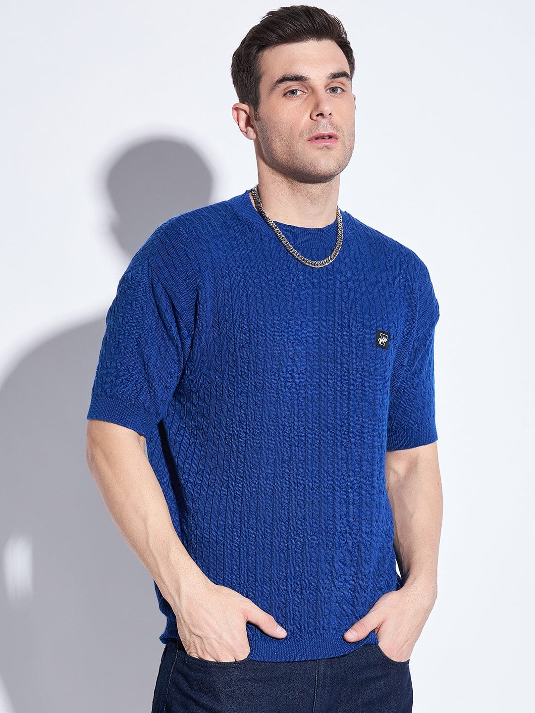 Short sleeve outlet blue sweater