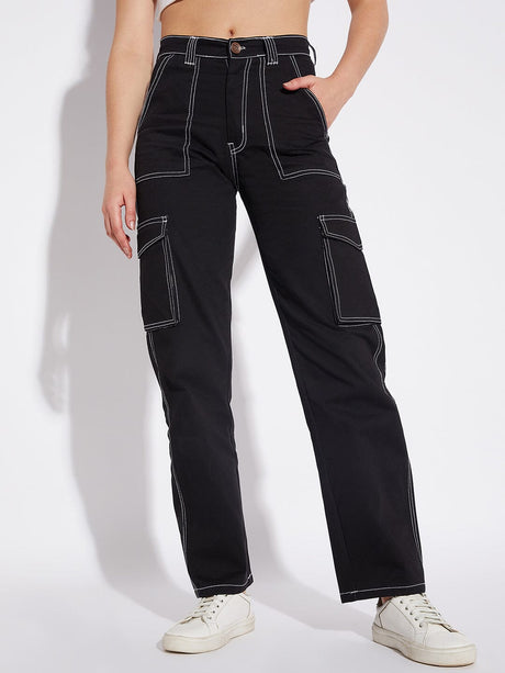 Black Unisex Carpenter Cargo Pants Trousers Fugazee 