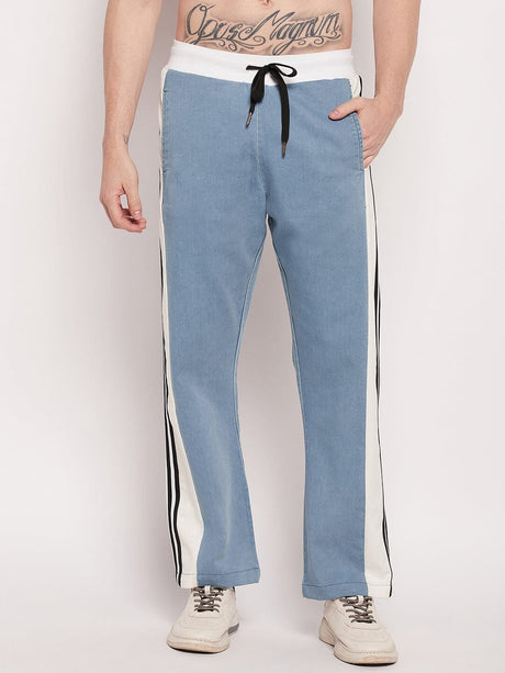 Denim Snapbutton Flared Trackpants Trackpants Fugazee 