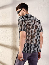 Black & Grey Zig Zag Cuban Shirt Shirts Fugazee 