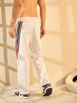 White Taped Parachute Trackpants Trackpants Fugazee 