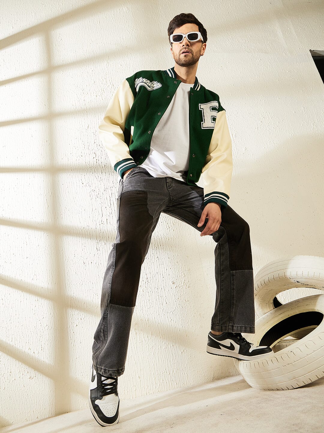 Mens green 2025 varsity jacket