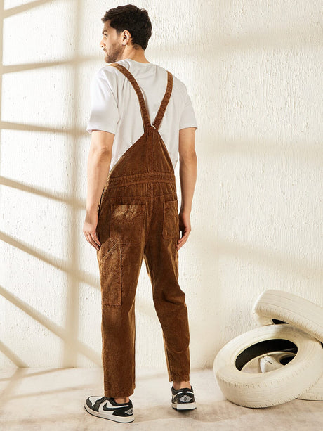 Camel Dyed Corduroy Baggy Dungaree Dungarees Fugazee 