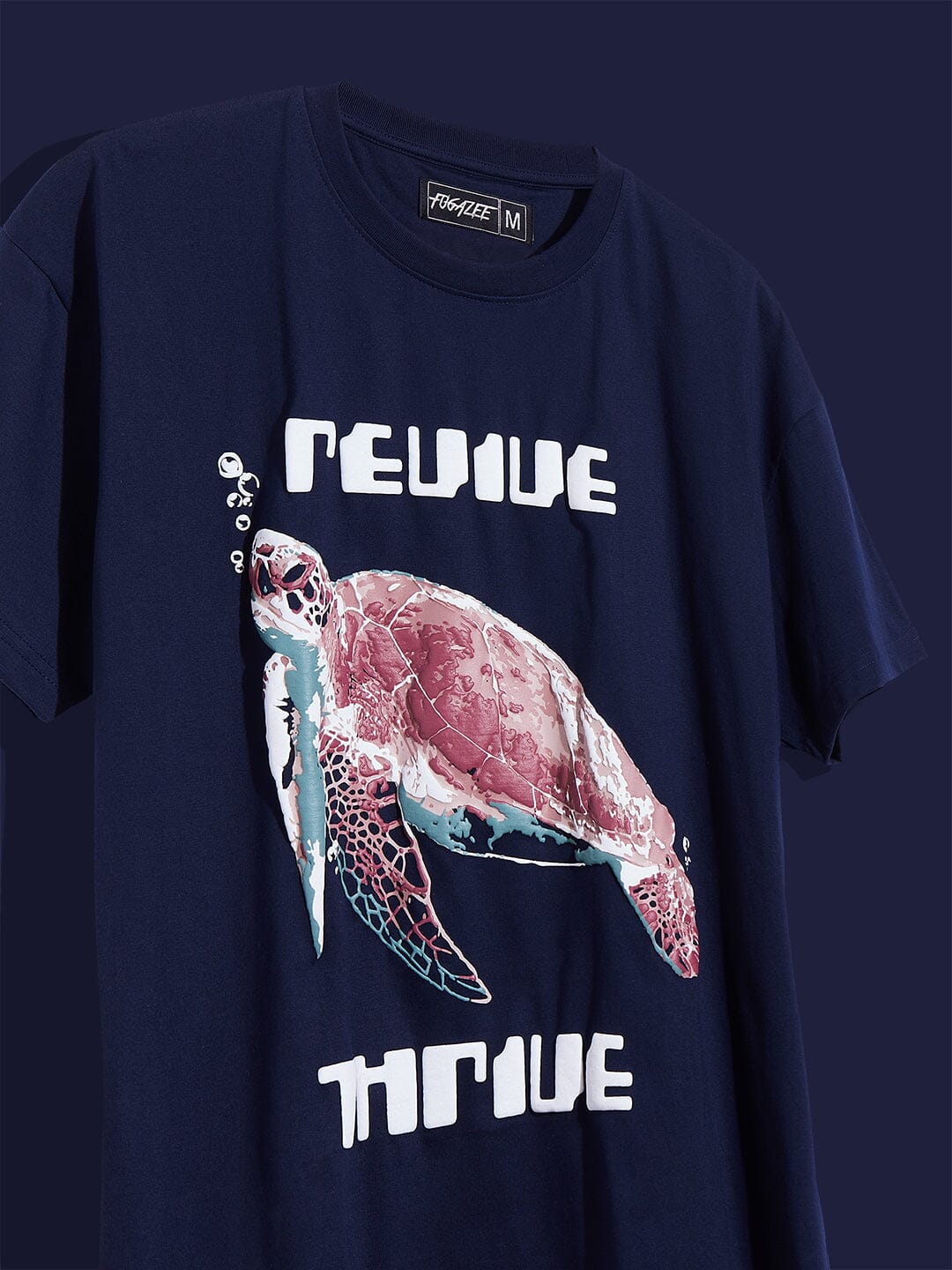 Navy Turtle Graphic Oversized Tshirt | Buy Mens Tshirt | Fugazee