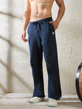 Navy Pinstriped Boot Cut Trackpants Trackpants Fugazee 