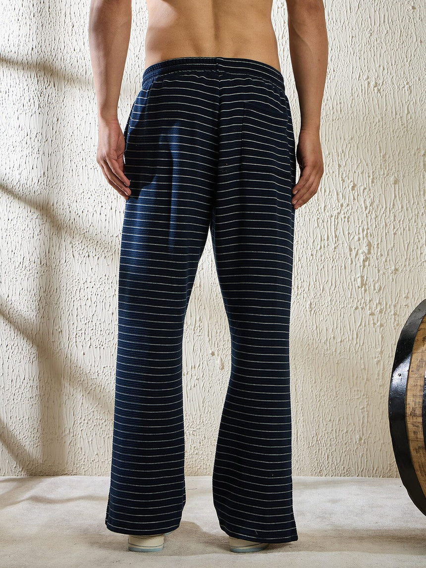 Navy Pinstriped Boot Cut Trackpants Trackpants Fugazee 